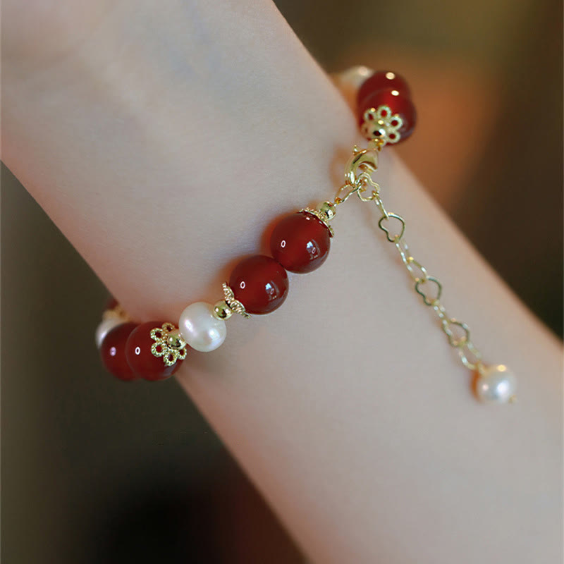 KarmaRipple's Red Agate Pearl Confidence Self-acceptance Bracelet p7