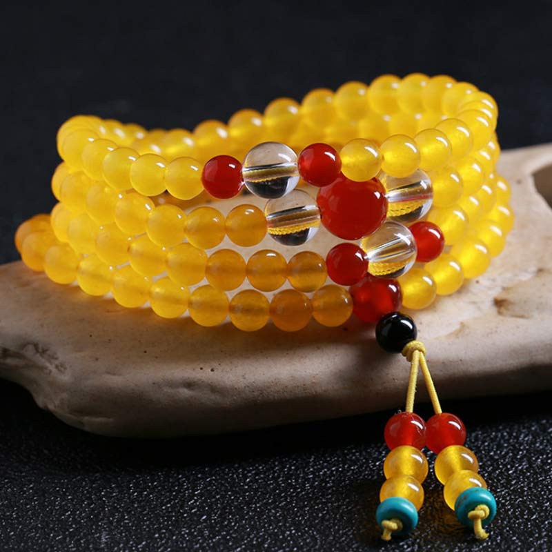 KarmaRipple's 108 Mala Beadwork Yellow Chalcedony Balance Bracelet p2
