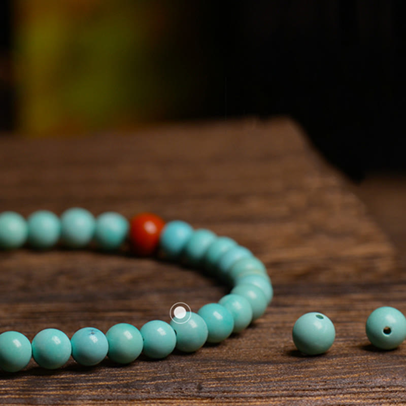 KarmaRipple's Turquoise Red Agate Bead Protection Bracelet p6
