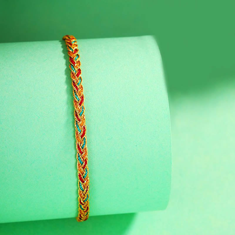 KarmaRipple's Handmade Multicolored Dragon Scale Pattern Braid String Bracelet p3
