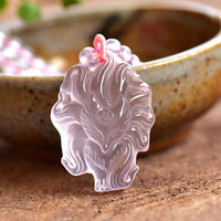 KarmaRipple's Authentic Pink Gemstone Nine Tailed Fox Love Pendant Necklace
