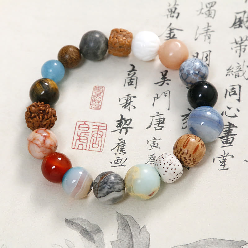 KarmaRipple's Authentic Bodhi Seed Gemstone Stone Agate Keep Away Evil Spirits Bracelet p7