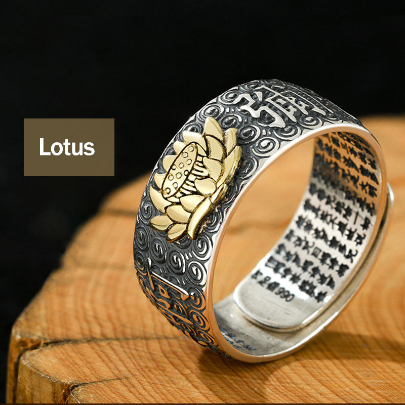 KarmaRipple's Chinese Zodiac Natal Buddha Wealth Fortune Adjustable Ring p33
