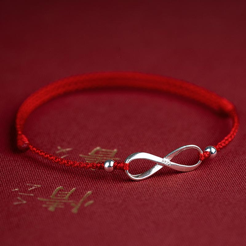 KarmaRipple's 925 Sterling Silver Endless Weave Protection Fortune Red String Bracelet Anklet p9