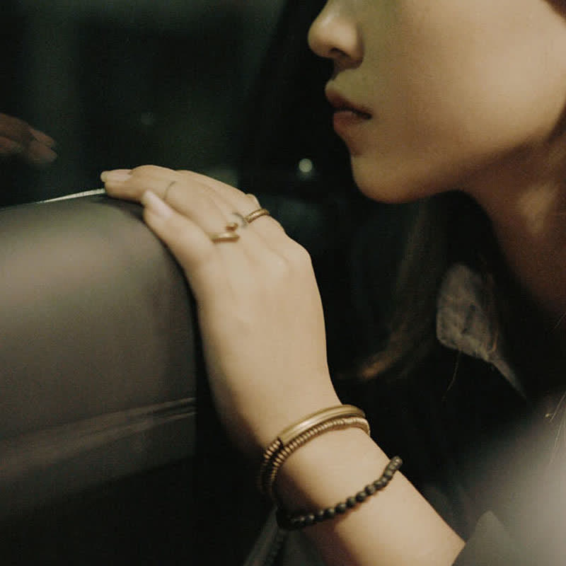 KarmaRipple's Vintage Lava Rock Bronze Support Bracelet p5