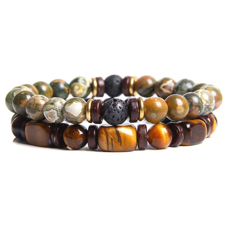 KarmaRipple's 2PCS Balancing Gemstone Emperor Stone Tiger Eye Bead Bracelet p2