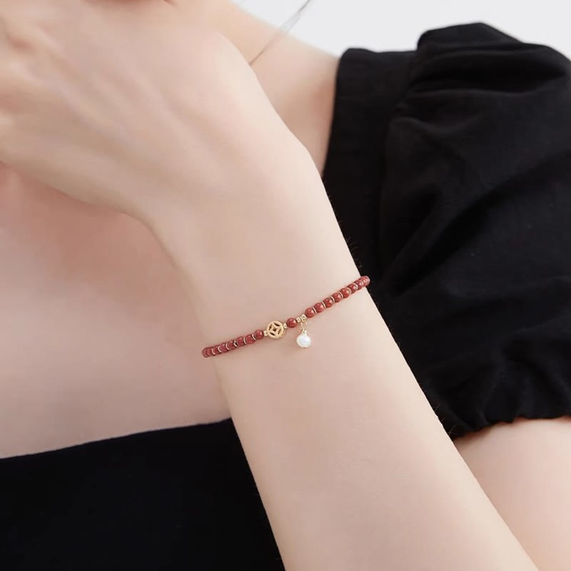 KarmaRipple's 14K Gold Plated Bronze Red Agate Bronze Coin Confidence Bracelet p6