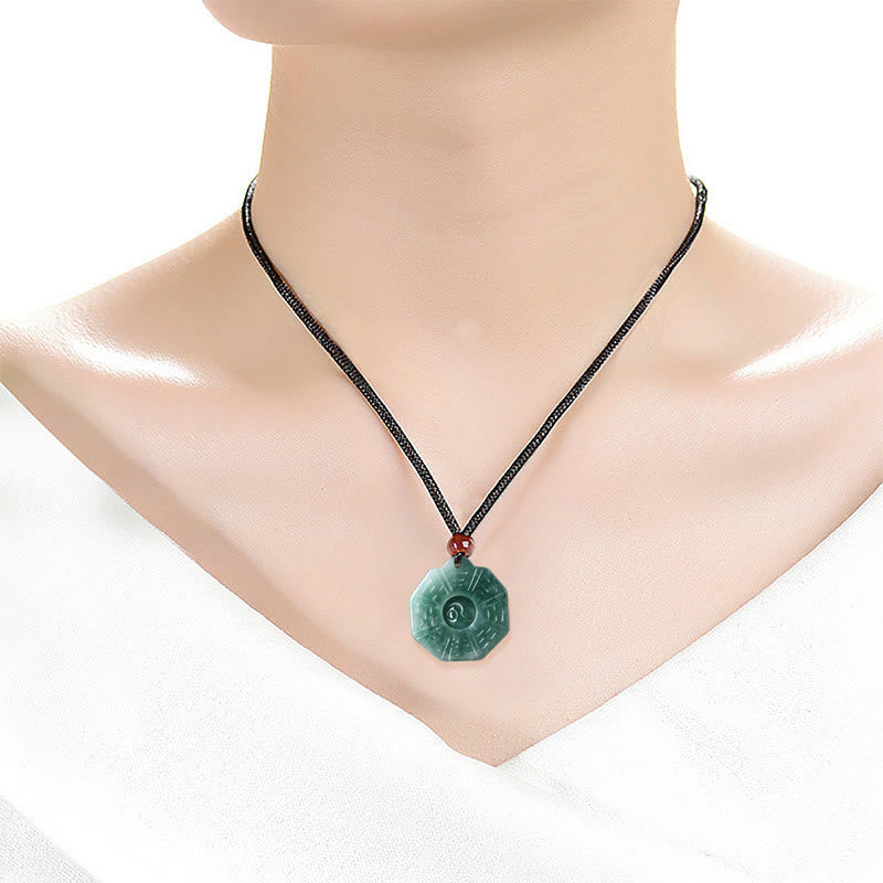 KarmaRipple's Authentic Jade FengShui Bagua Yin Yang Prosperity Pendant Necklace p9