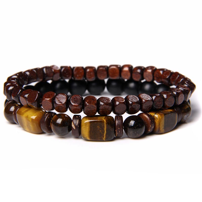 KarmaRipple's Tiger Eye Frosted Stone Hematite Courage Bracelet p1