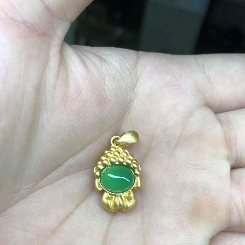 KarmaRipple's Ivory Jade Buddha Success Necklace Pendant p12