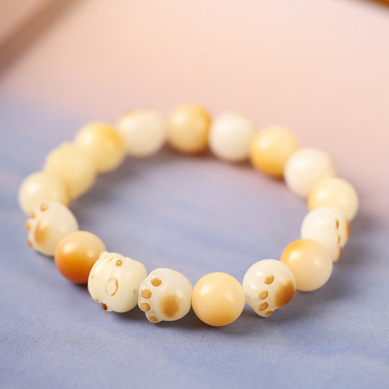 KarmaRipple's Authentic Bodhi Seed Sandalwood Fortunate Cute Cat Head Paw Claw Peace Bracelet p15