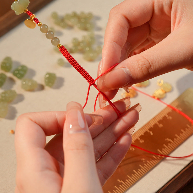 KarmaRipple's ???A Flash Sale- Year of the Dragon 925 Sterling Silver Hetian Jade Fu Character Fortune Bracelet p9