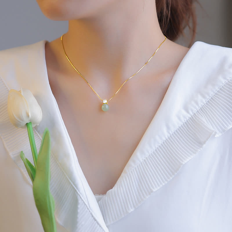 KarmaRipple's Fortunate Bead Jade Prosperity Chain Pendant Necklace p3