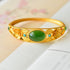 Cyan Jade&Golden Bangle