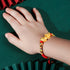 999 Sterling Silver Golden PiXiu / Colorful Rope(Bracelet Size 12+4cm)