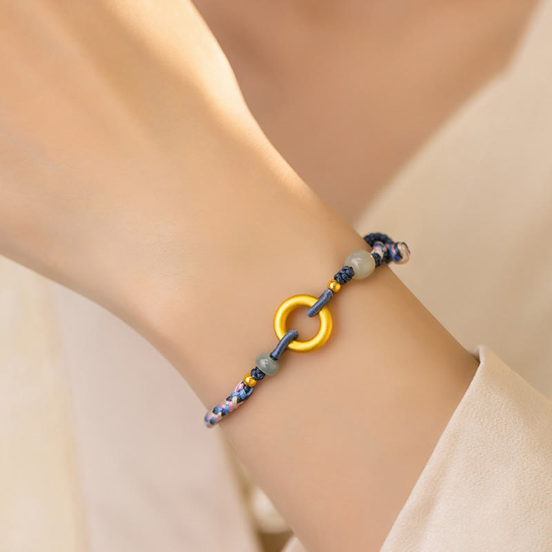 KarmaRipple's 999 Sterling Silver Hetian Jade Knitted Hand Rope Fortune Health Bracelet p4