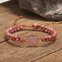 KarmaRipple's Authentic Rhodonite Love Heart Balancing Bracelet