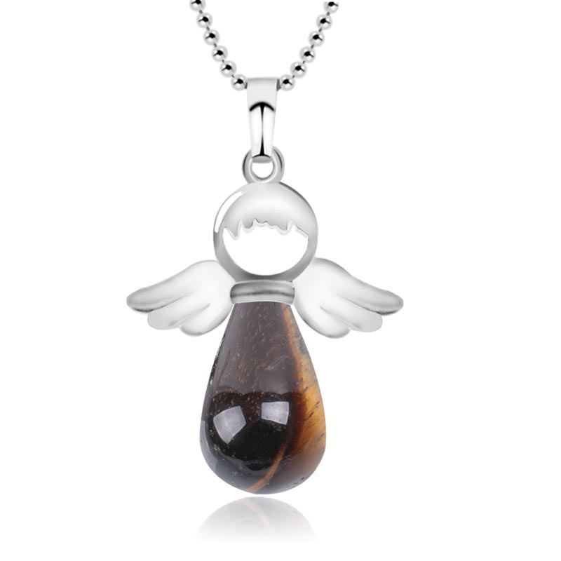 KarmaRipple's Little Angel Wings Authentic Gemstone Fortune Pendant Necklace p11
