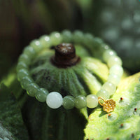 KarmaRipple's Jade Lotus Abundance Adjustable Bracelet