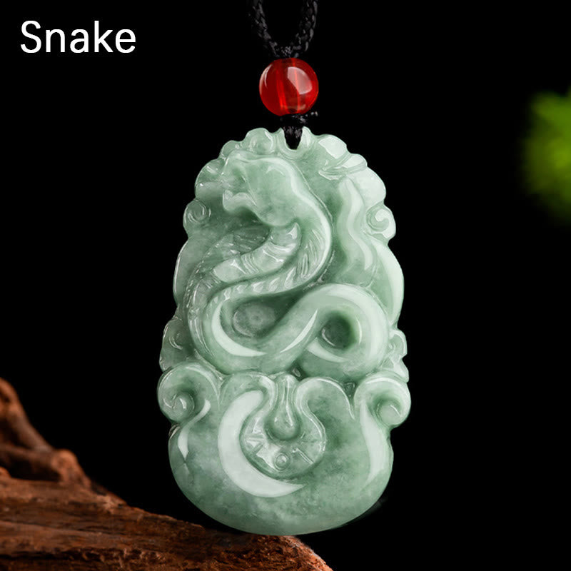 KarmaRipple's Authentic Green Jade 12 Chinese Zodiac Fortune Prosperity Pendant Necklace p32
