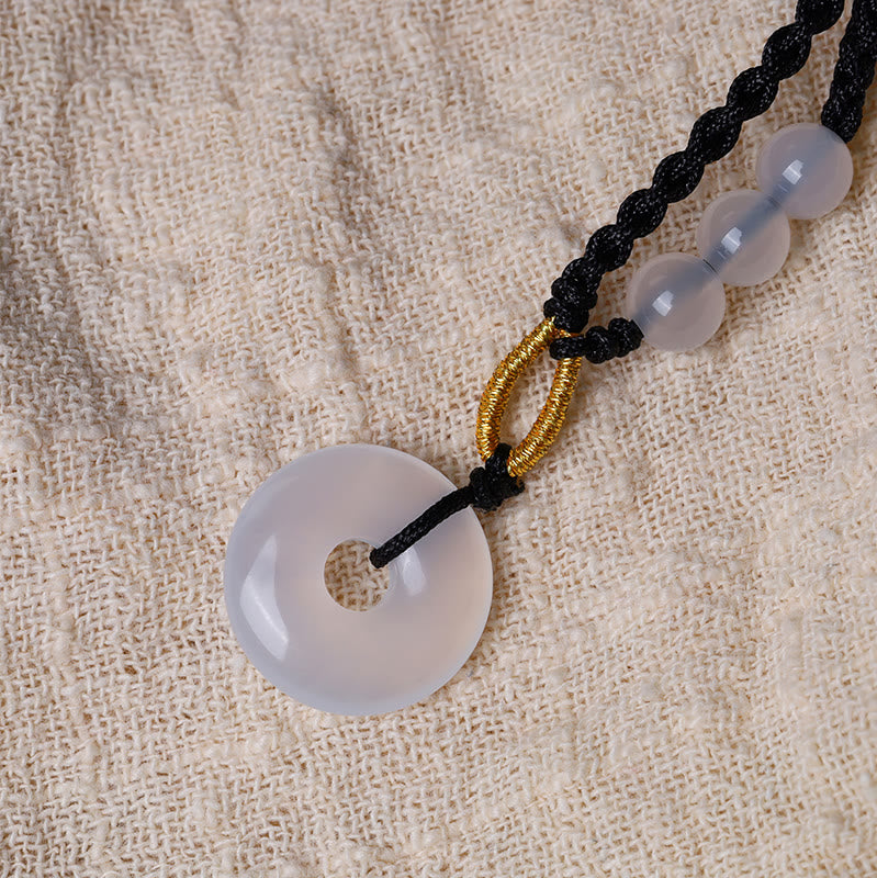 KarmaRipple's Strawberry Quartz Chalcedony Peace Buckle Balancing Pendant Necklace p8