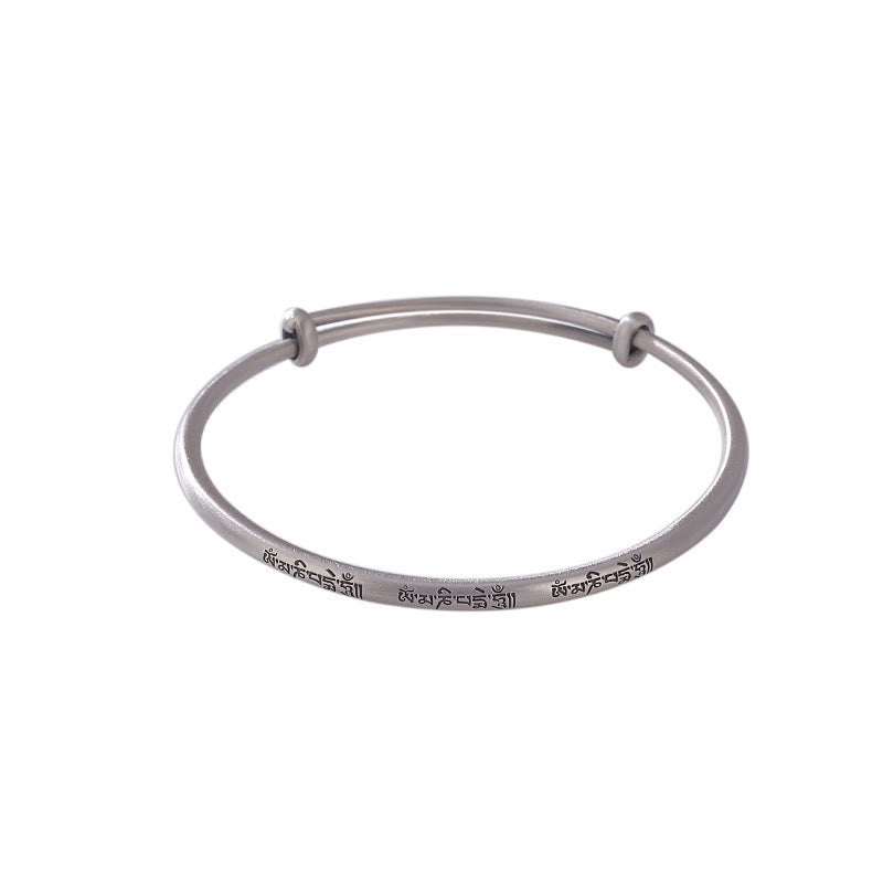 KarmaRipple's Tibetan 999 Sterling Silver Om Mani Padme Hum Love Bracelet Bangle p7