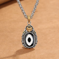 KarmaRipple's Tibet Dzi Bead Garuda Pattern Bronze Metal Wealth Pendant Necklace
