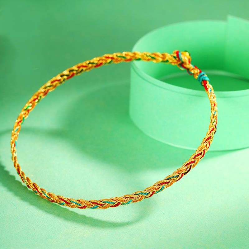 KarmaRipple's Handmade Multicolored Dragon Scale Pattern Braid String Bracelet p4