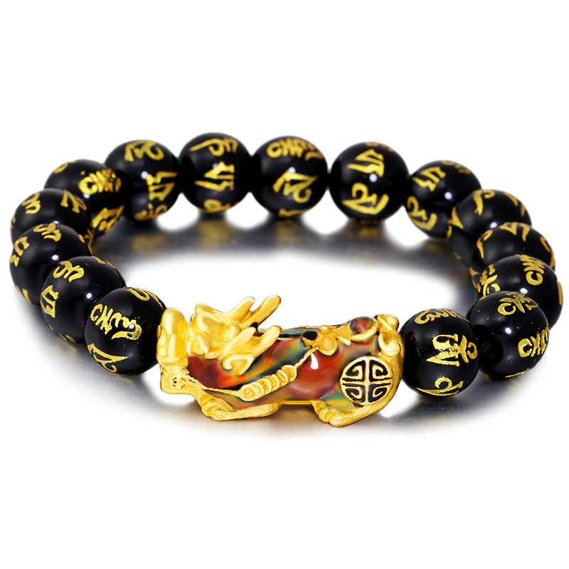 KarmaRipple's FengShui PiXiu Obsidian Om Mani Padme Hum Wealth Bracelet p9