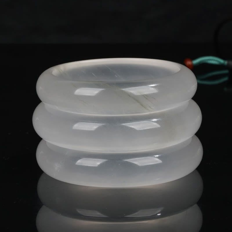 KarmaRipple's Authentic Translucent Golden Silk Jade Wealth Fortune Bracelet Bangle p11