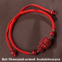 KarmaRipple's Chinese Zodiac Natal Buddha Cinnabar Amulet Blessing String Bracelet