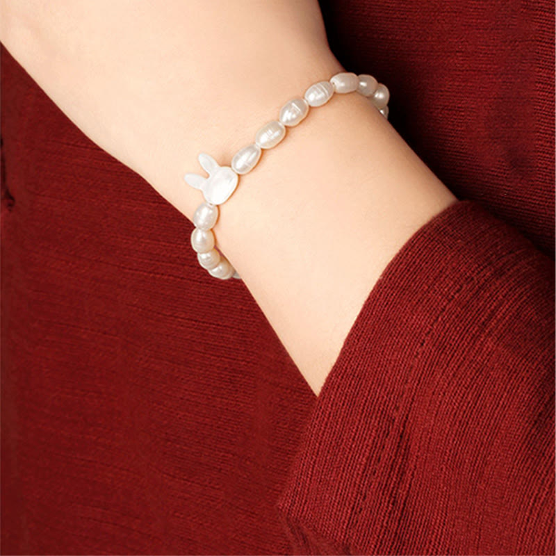 KarmaRipple's Authentic Pearl Cute Rabbit Sincerity Bracelet p7