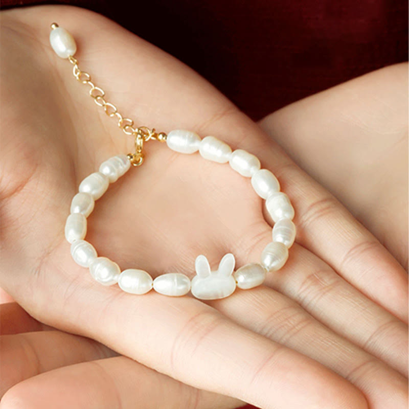 KarmaRipple's Authentic Pearl Cute Rabbit Sincerity Bracelet p6