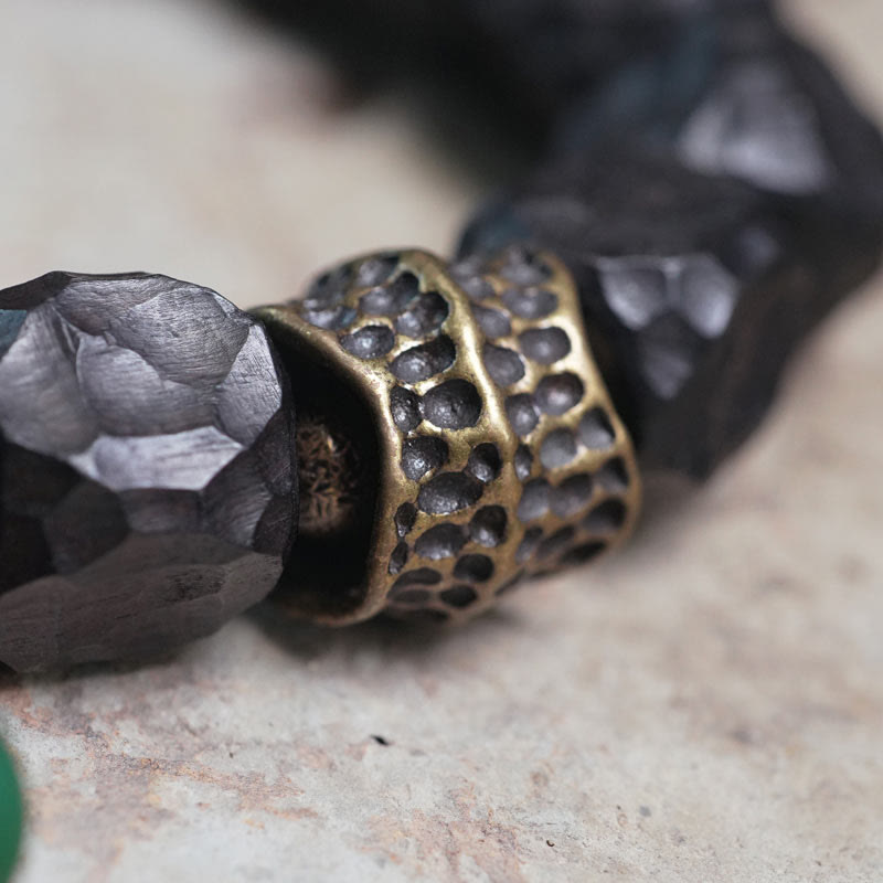 KarmaRipple's Tibet Ebony Wood Bronze Peace Tassel Wrist Mala Bracelet p4