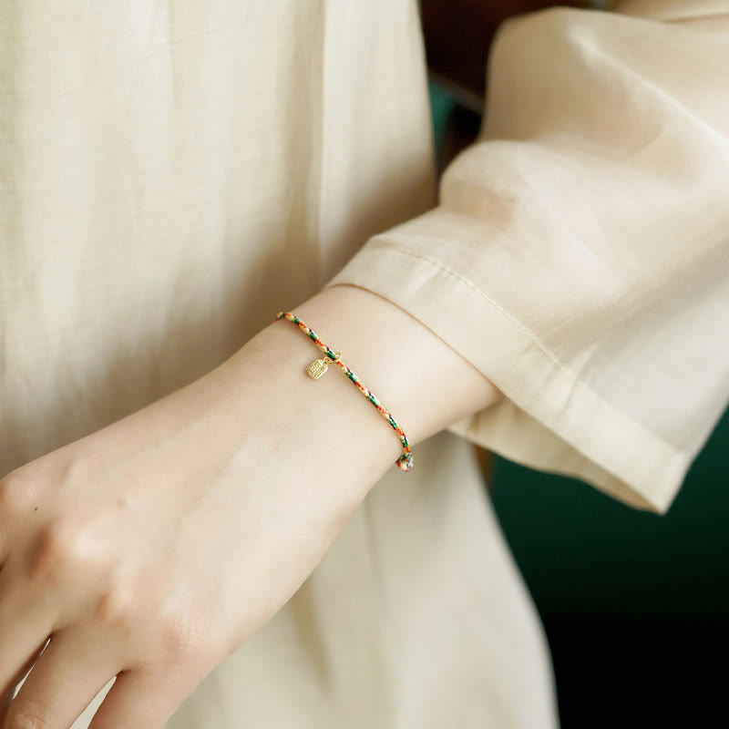 KarmaRipple's Auspicious Fu Character Peace And Joy Fortune Handmade Multicolored Child Adult Bracelet p7