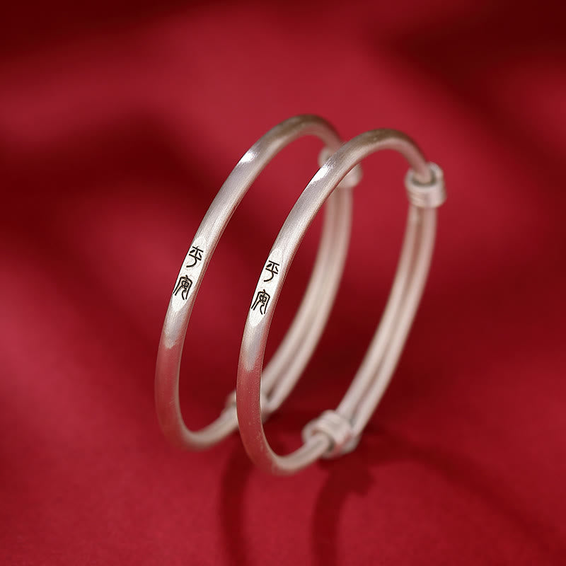 KarmaRipple's 999 Sterling Silver Peace And Joy Protection Kids Child Bracelet Bangle p3