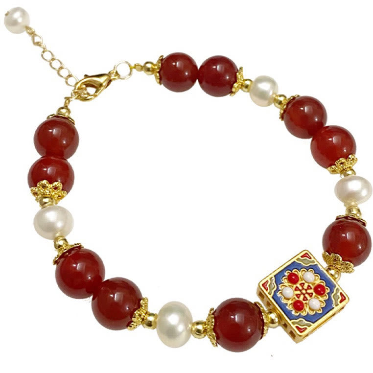 KarmaRipple's Red Agate Pearl Confidence Self-acceptance Bracelet p18