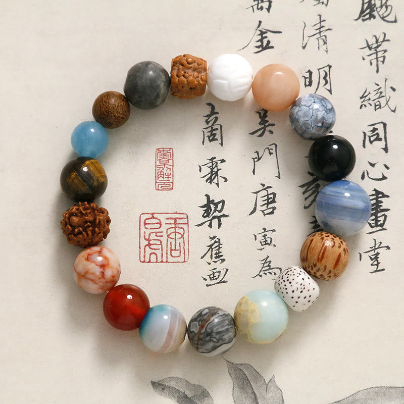 KarmaRipple's Authentic Bodhi Seed Gemstone Stone Agate Keep Away Evil Spirits Bracelet p15