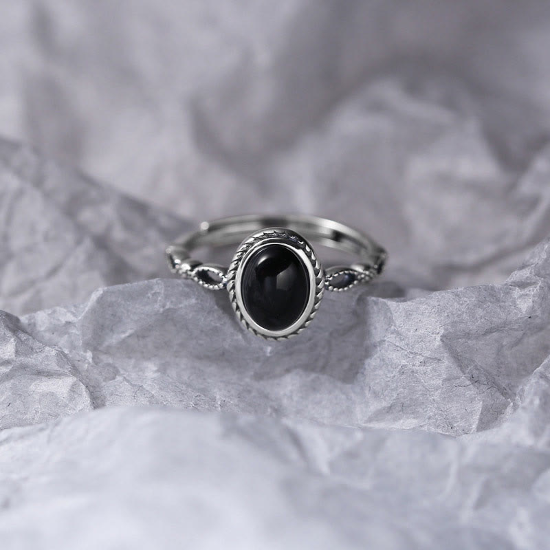 KarmaRipple's 925 Sterling Silver Black Onyx Fortune Ring p5
