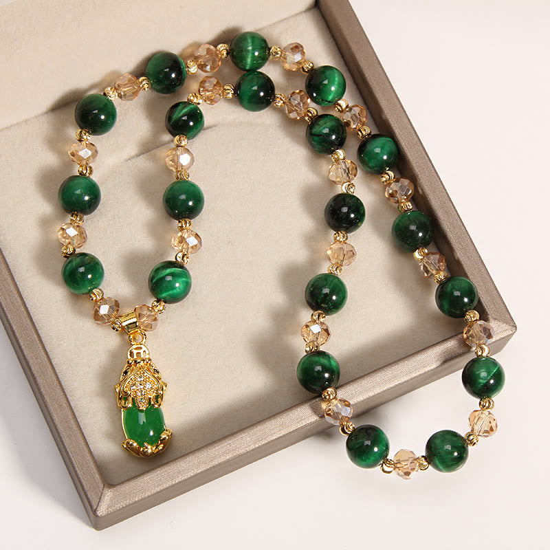 KarmaRipple's Tiger Eye Pixiu Fox Money Bag Protection Self Confidence Double Wrap Bracelet p12