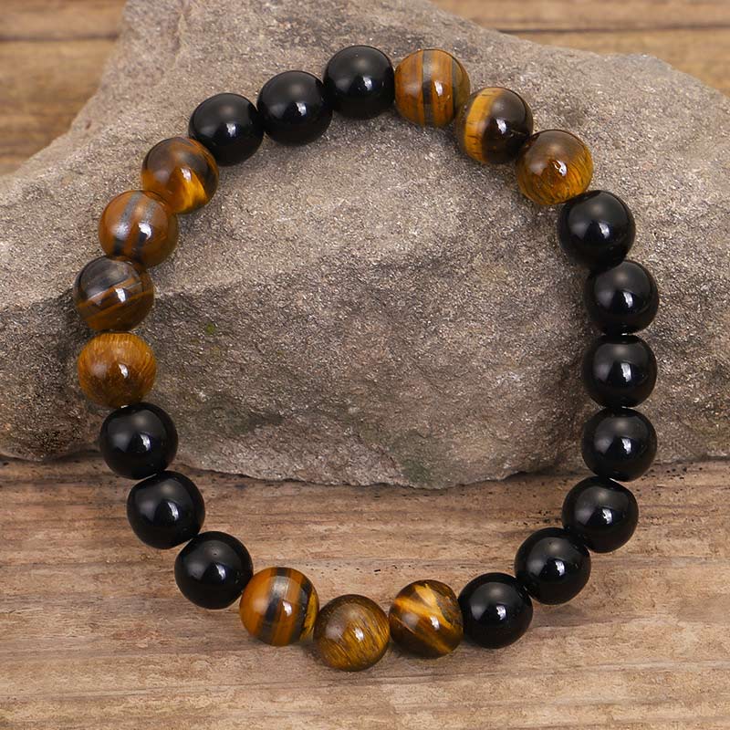 KarmaRipple's Tibetan Black Onyx Tiger Eye Protection Pendant Mala Set p5