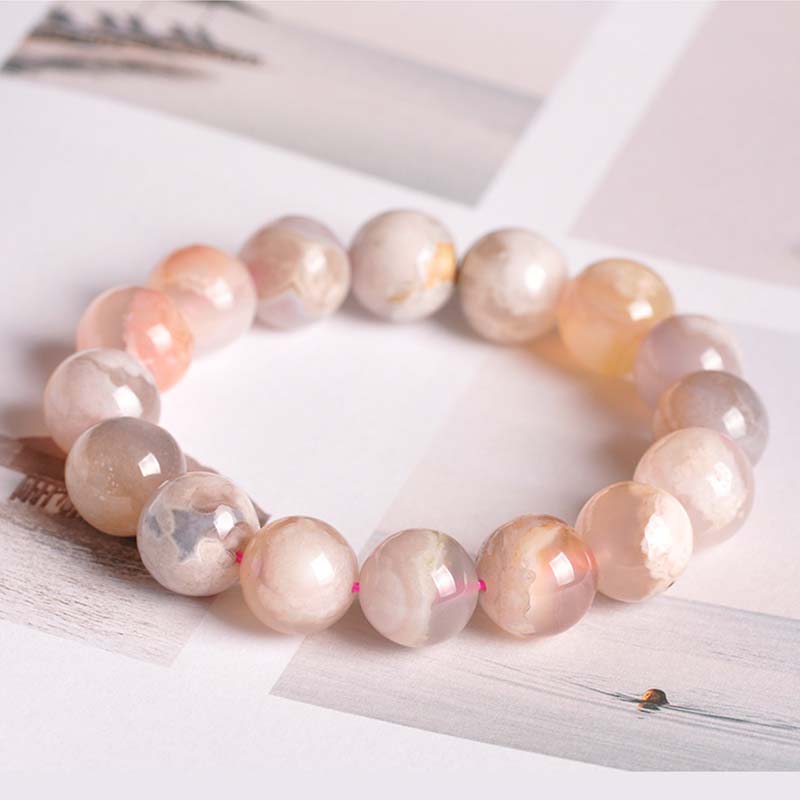 KarmaRipple's Sakura Agate Peace Blessing Bracelet p3
