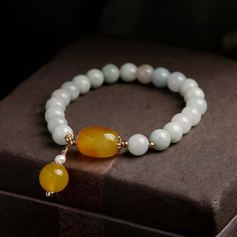 KarmaRipple's Authentic Ivory Jade Agate Protection Bracelet p3