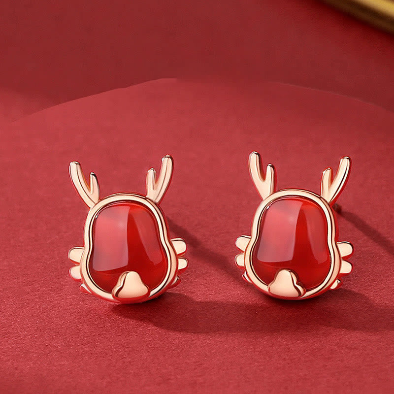 KarmaRipple's ???A Flash Sale- 925 Sterling Silver Year of the Dragon Authentic Red Agate Dragon Attract Fortune Fu Character Strength Bracelet Pendant Necklace Earrings p3