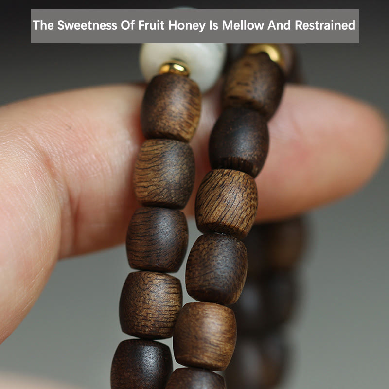 KarmaRipple's 999 Gold Rare Tarakan Agarwood Tibetan Old Spirit Bone Balance Strength Double Wrap Bracelet p8