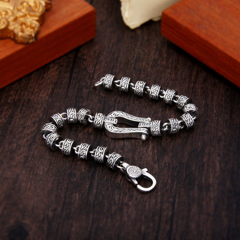 KarmaRipple's Tang Dynasty Flower Design Bronze Fortune Buckle Bracelet p3