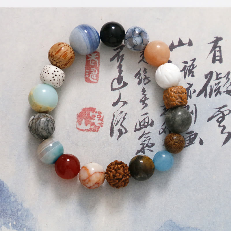 KarmaRipple's Authentic Bodhi Seed Gemstone Stone Agate Keep Away Evil Spirits Bracelet p10